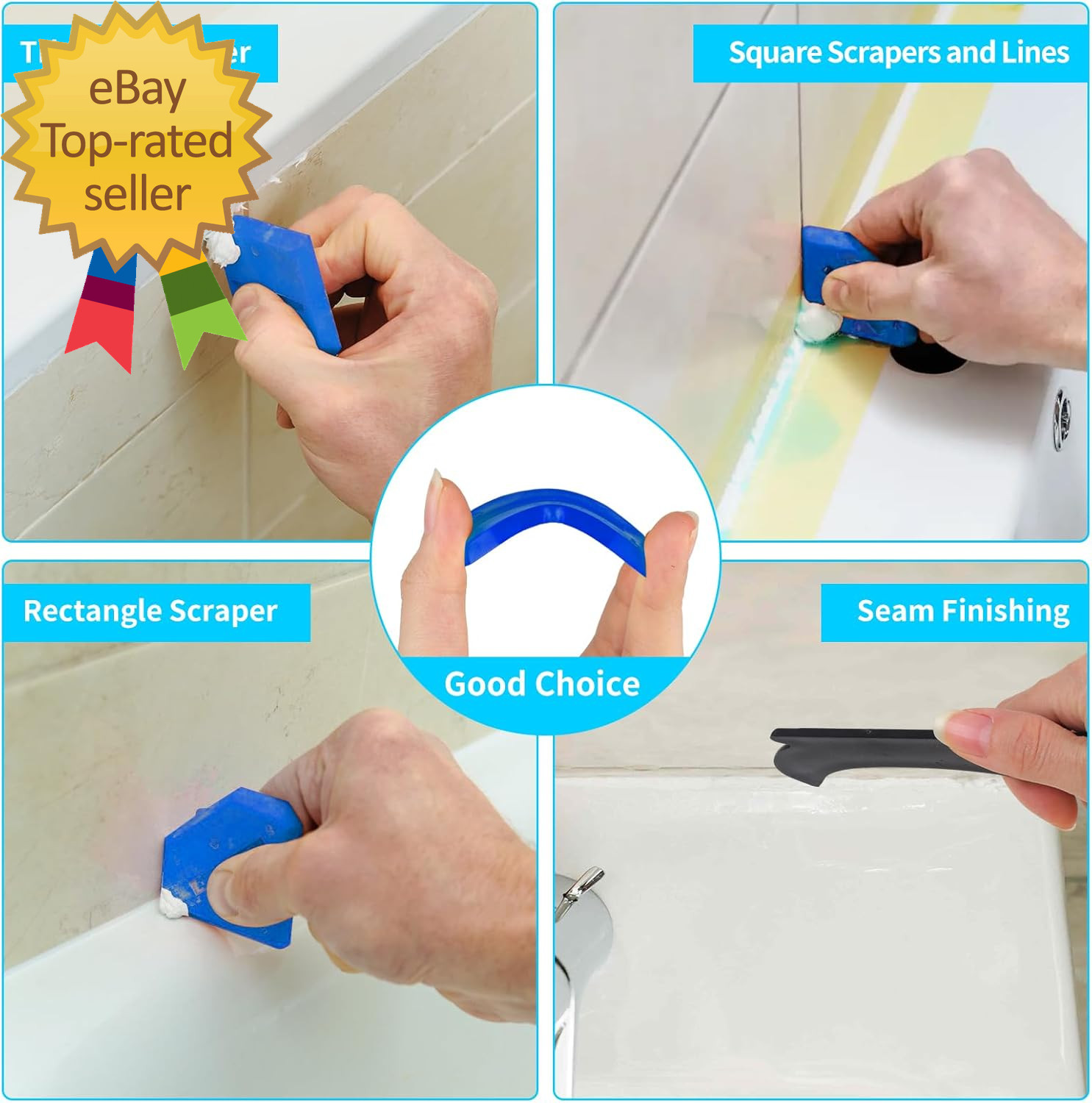 11Pcs Silicone Caulking Tools 3 In1 Grout Removal Tool Grout Remove Scraper