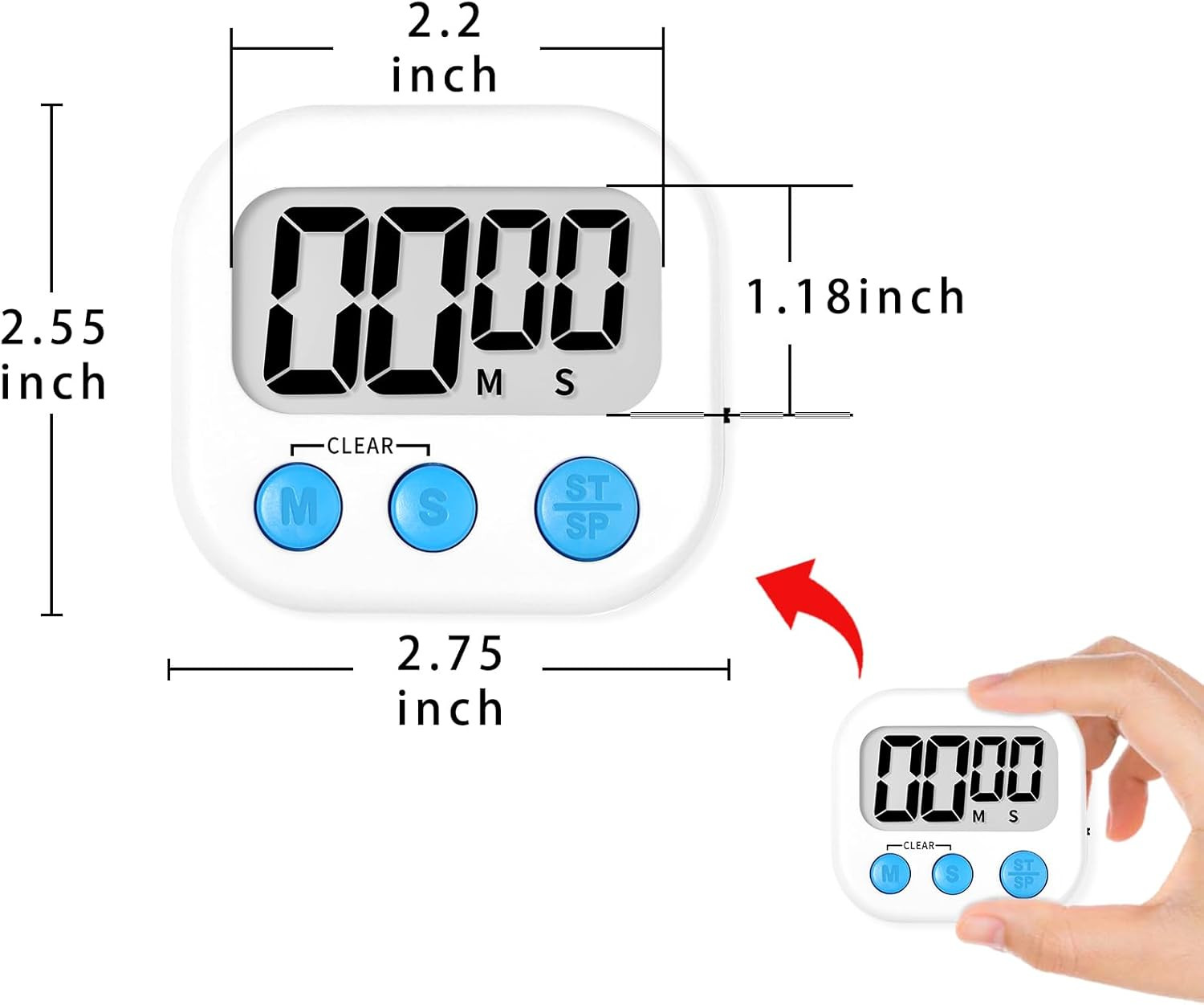 Digital Kitchen Timers, Classroom Timers for Kids Teachers, 6 Color | Back to...