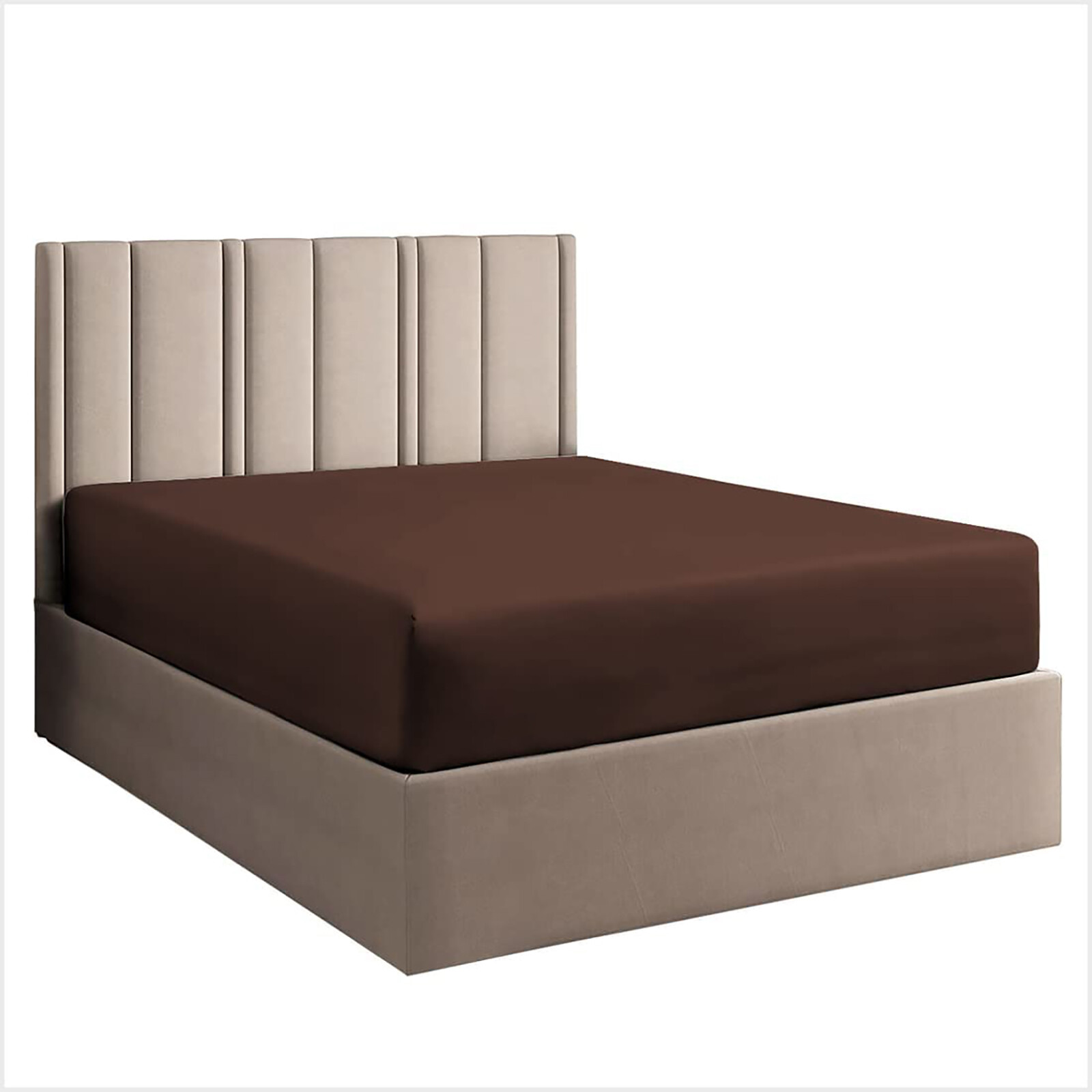 Coziest Egyptian Cotton Fitted Sheet Choose TC & Deep Pocket Brown Solid