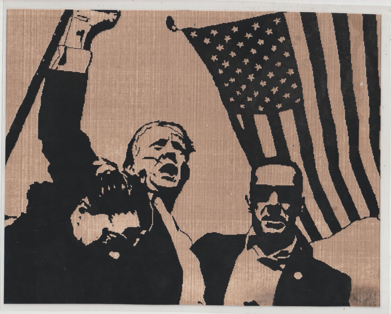 Assassination Attempt on Trump Scratchboard Art 8 x 10