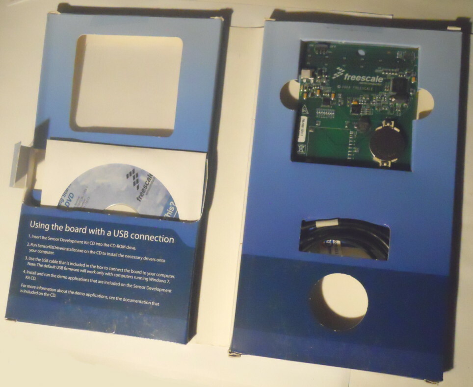 NOS FREESCALE Sensor Development Kit for Windows 7 JM Badge Board & DVD Software