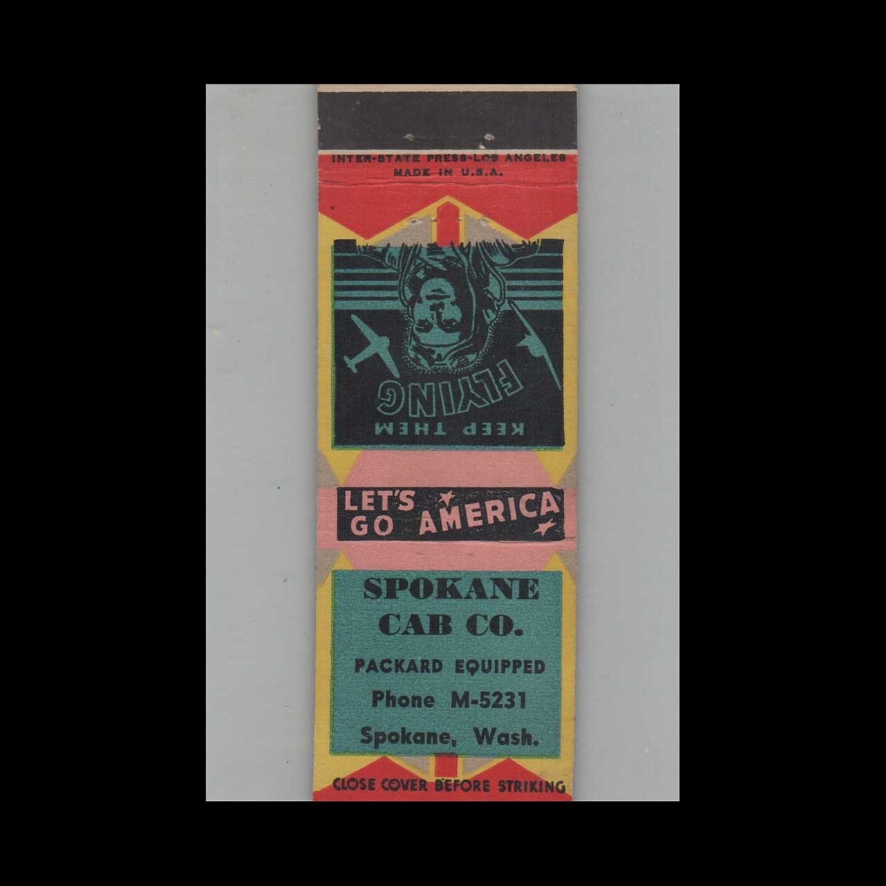 Matchbook Cover Spokane Cab Co Spokane WA #5