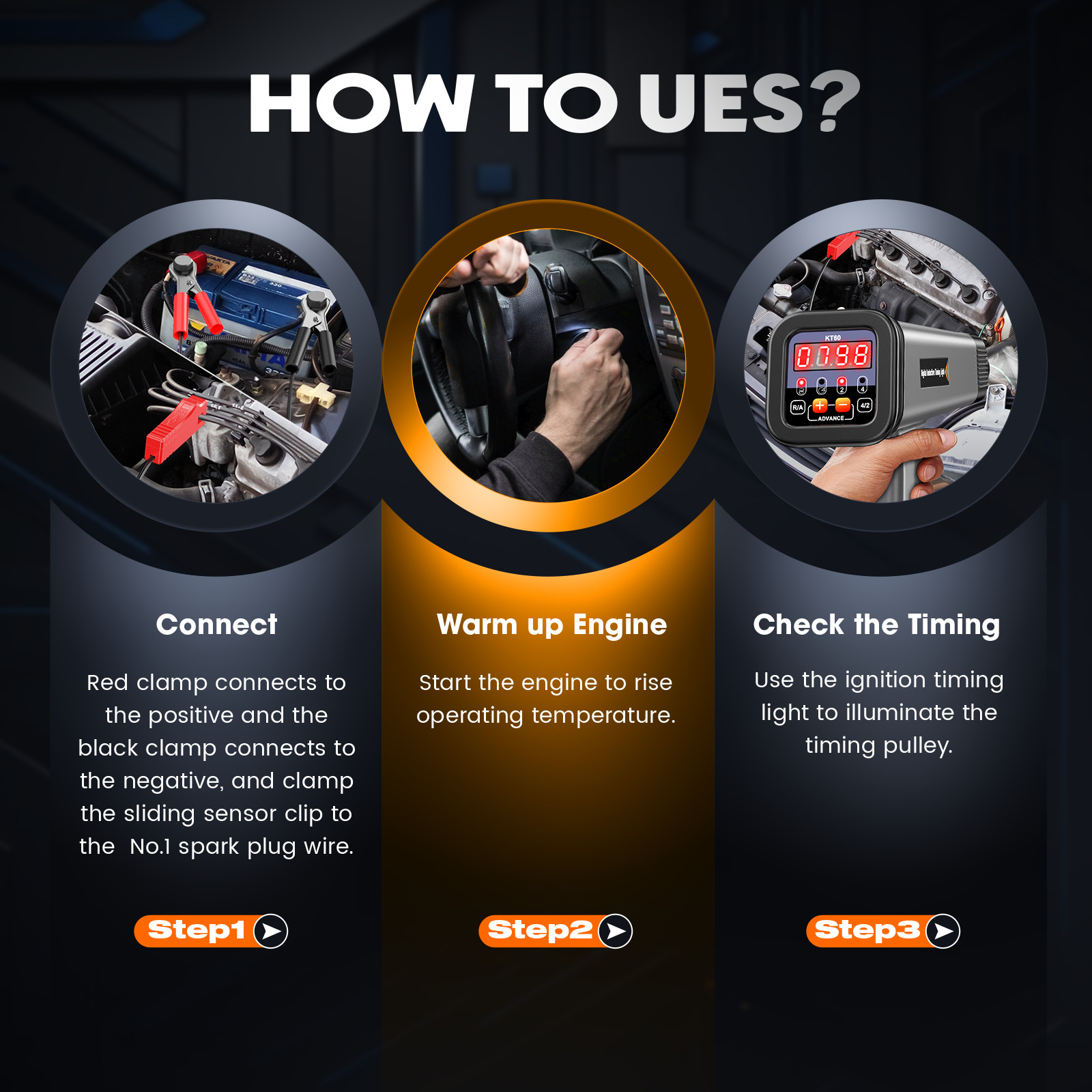 Digital Timing Light Automotive Engine Gun Car Inductive Ignition Stroke Petrol