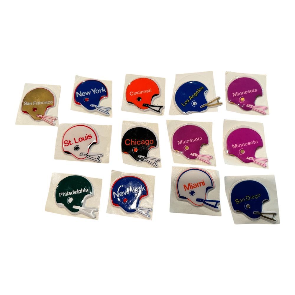 1983 Vintage NFL Puffy Stickers Football Helmet 3D Lot of 14