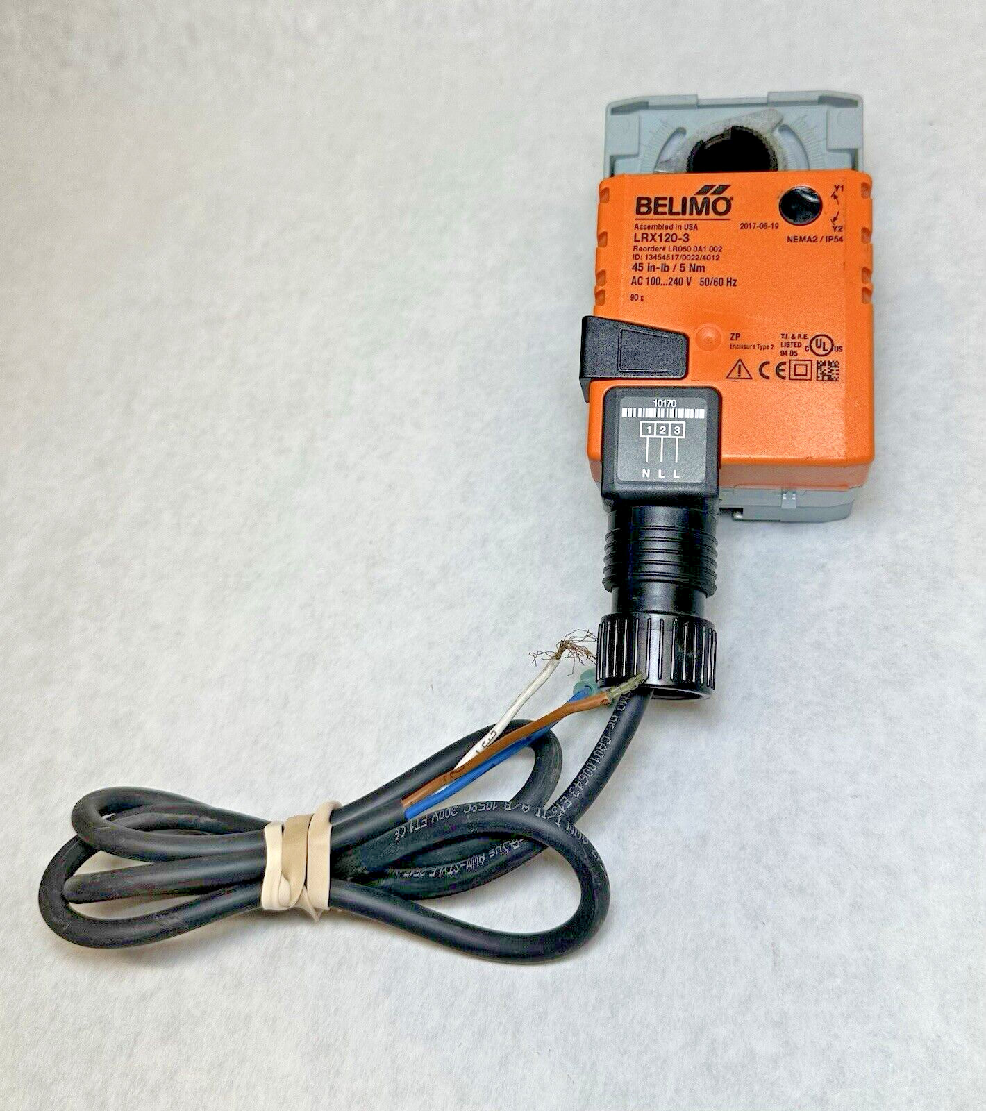 Belimo LRX120-3 Valve Actuator 100-240Vac, Reorder# LR060 0A1 002