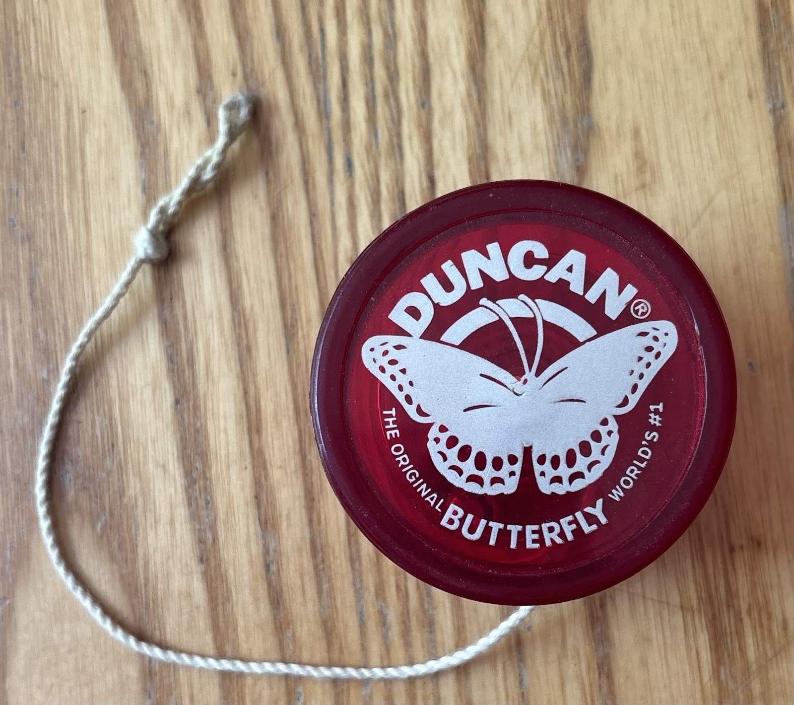 Vintage Duncan Butterfly Yoyo Red Transparent Kids Toy