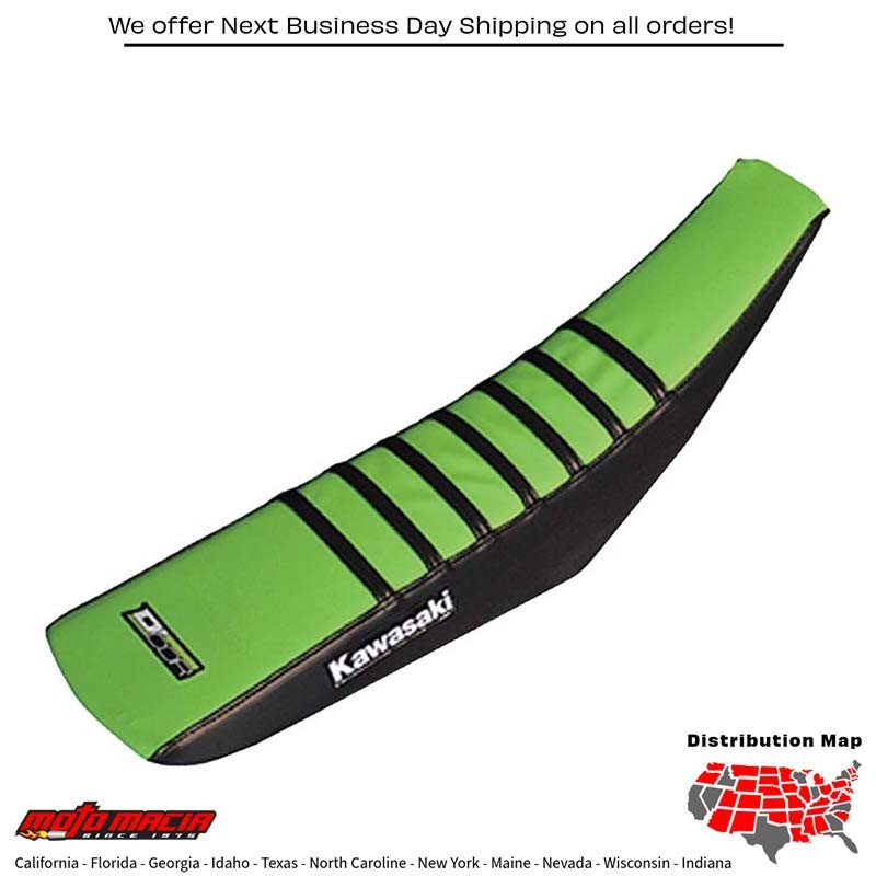 D-COR  Gripper Seat Cover Black/Green Kawasaki Kx250f 2013-2015 Kx450f 20