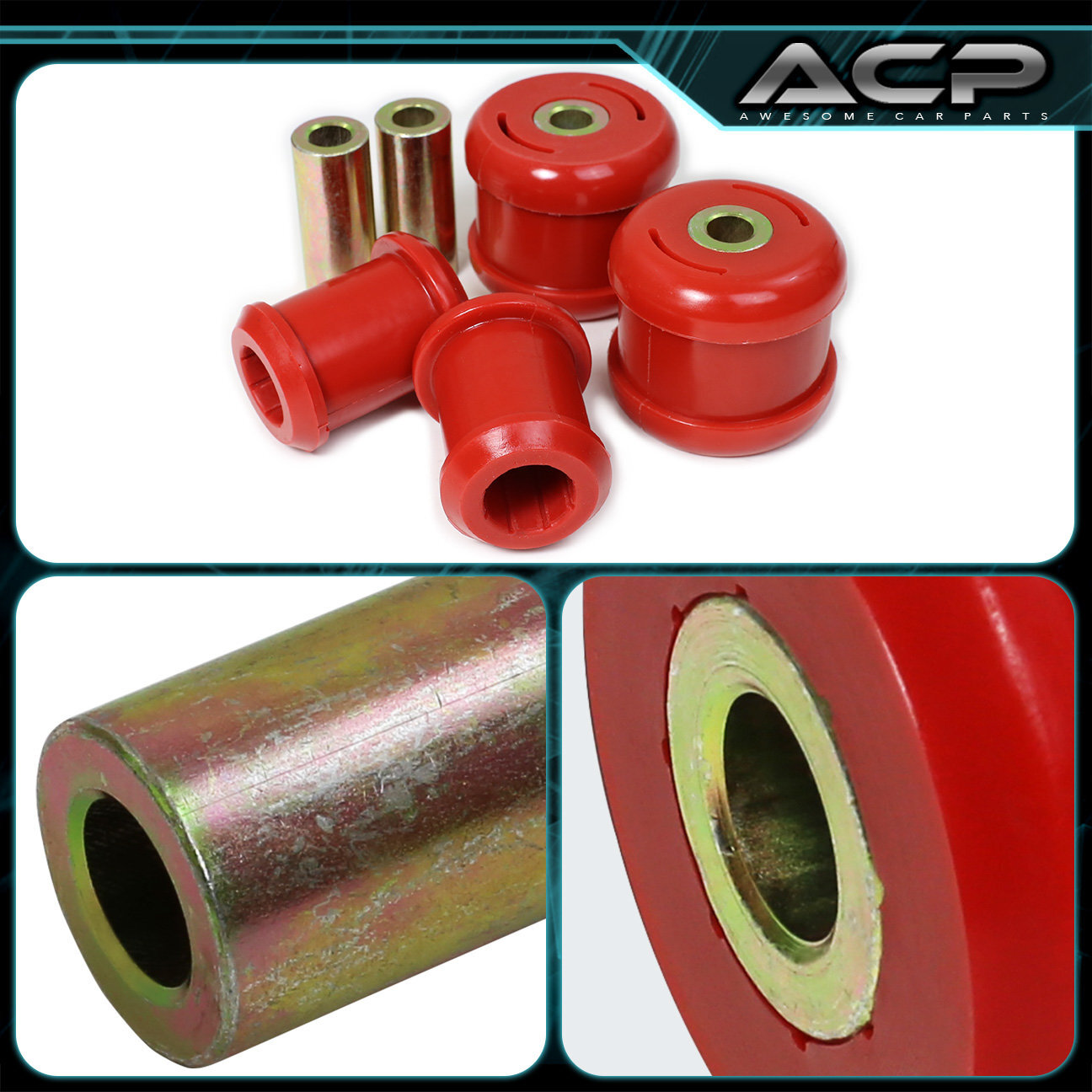 JDM Polyurethane Red Front Lower Control Arm LCA Set For 2002-2006 Acura RSX DC5