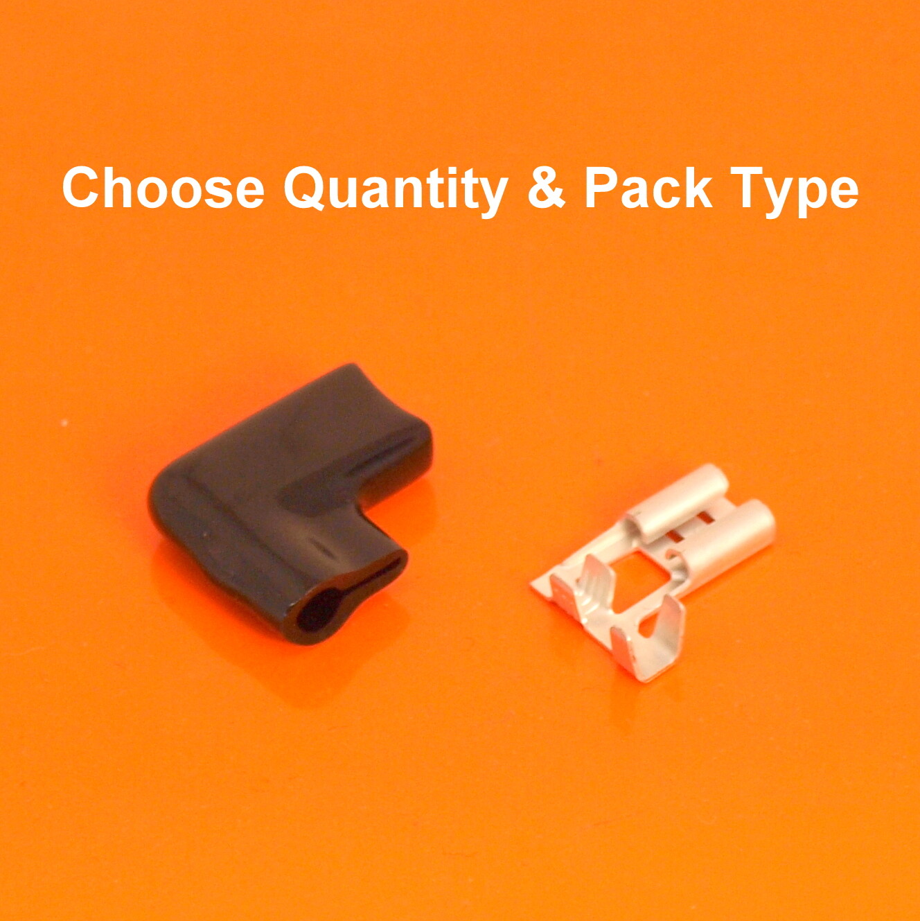 High Quality 6.3mm Flag Terminals With Black Covers - Female Right Angle Spade
