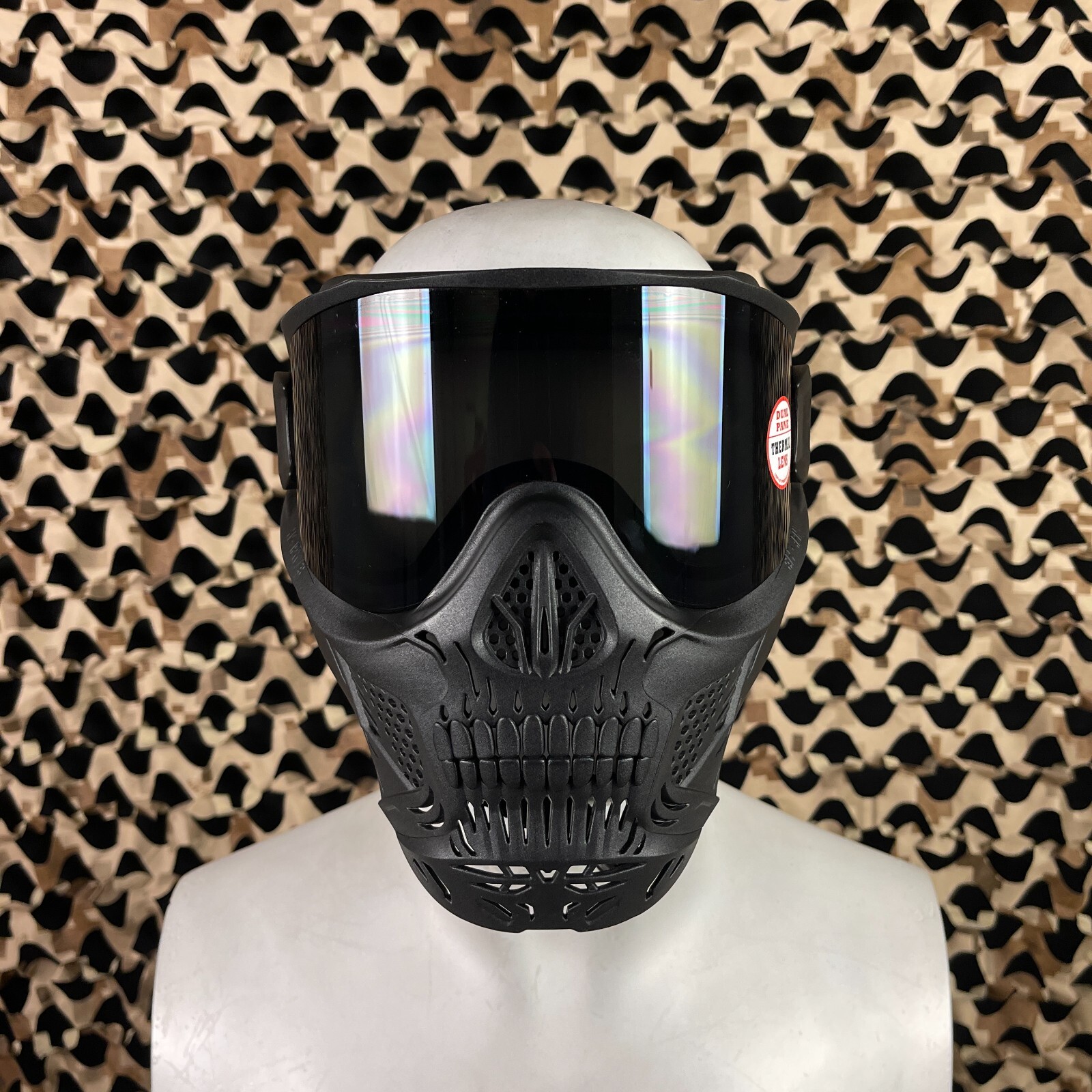 NEW HK Army HSTL Skull Thermal Paintball Mask - Punisher (Black w/ Smoke Lens)