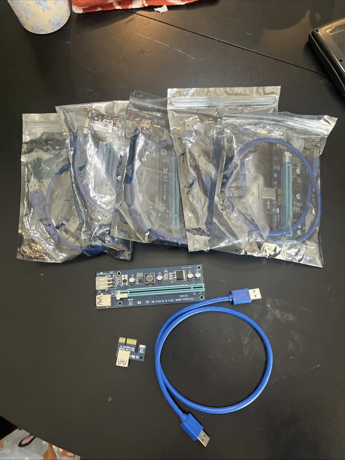 LOT 6 PCI-E 1X To 16X GPU Riser Card Adapter USB Mining Rig