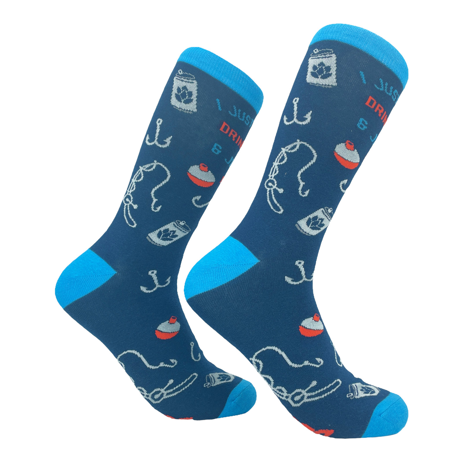Men's I Just Want to Drink Beer and Jerk My Rod Socks Funny Fishing Drinking
