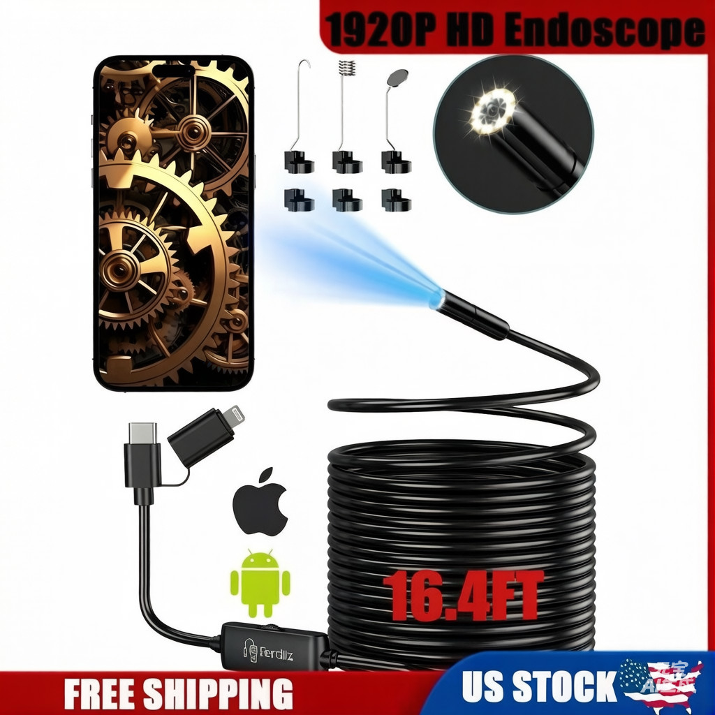 Endoscope Camera Borescope Snake Inspection HD Camera For iPhone Android Phones