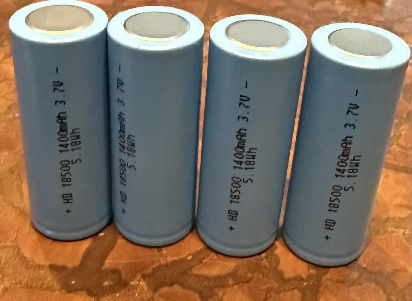 18500 3.7V 1400mah 5A Flat top Rechargeable Batteries (Pack of 4)