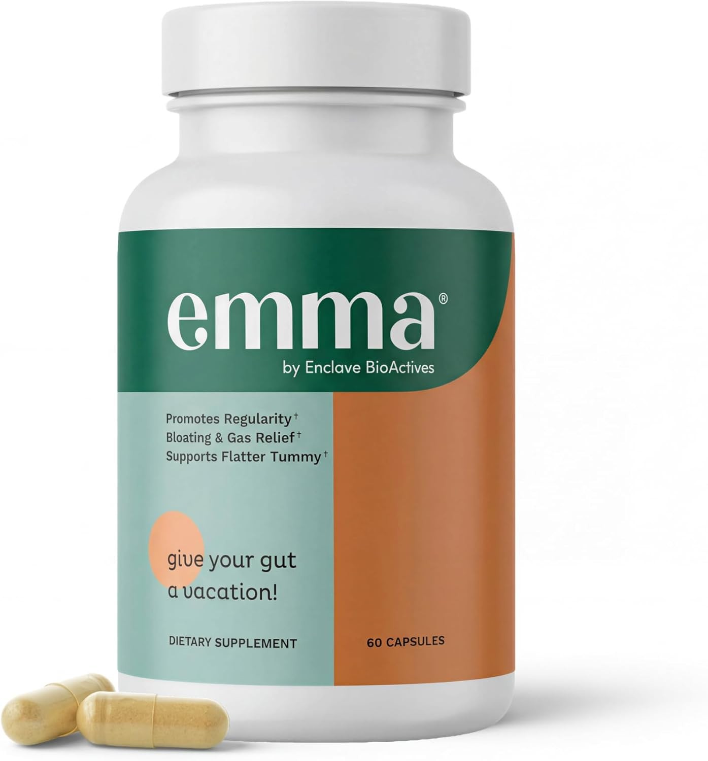 Emma Gut Health Relief Supplement, Doctor Endorsed Formula 60 Capsules