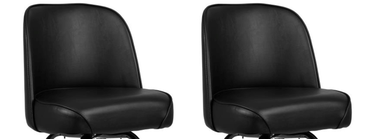 BUCKET BAR STOOL SEAT CUSHION REPLACEMENT HEAVY DUTY COMMERCIAL BLACK  2 PACK