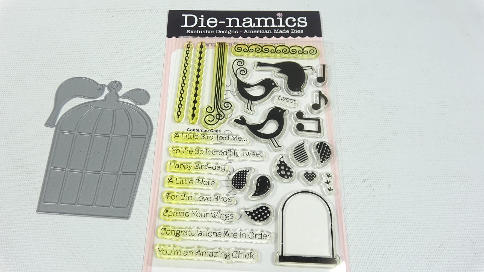 Die-namics Rubber Stamps & Die Set Contempo Cage