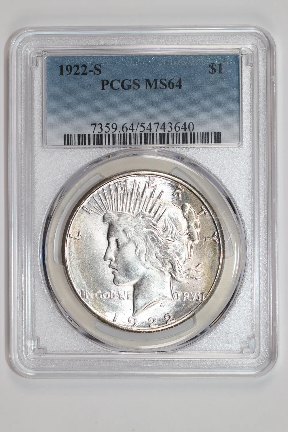 1922-S PEACE DOLLAR PCGS MS64