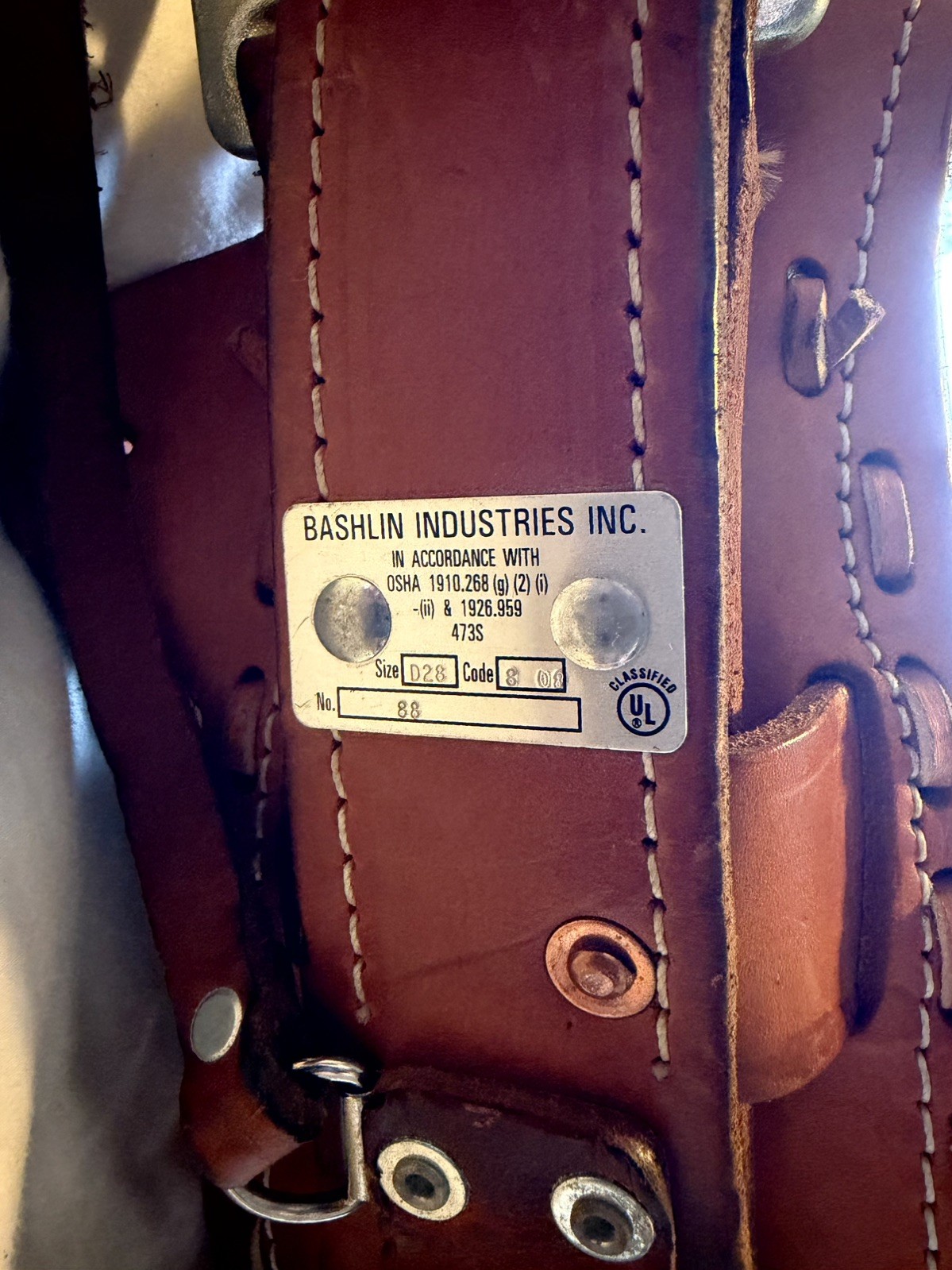 Bashlin lineman belt - 88 Series - Size D-24