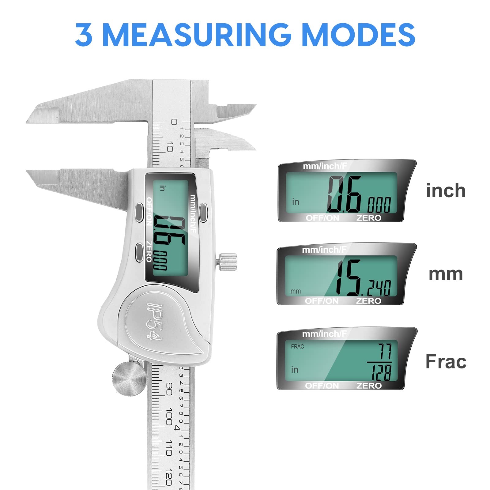 Digital Caliper Measuring Tool, IP54 Waterproof Electronic Micrometer Caliper...