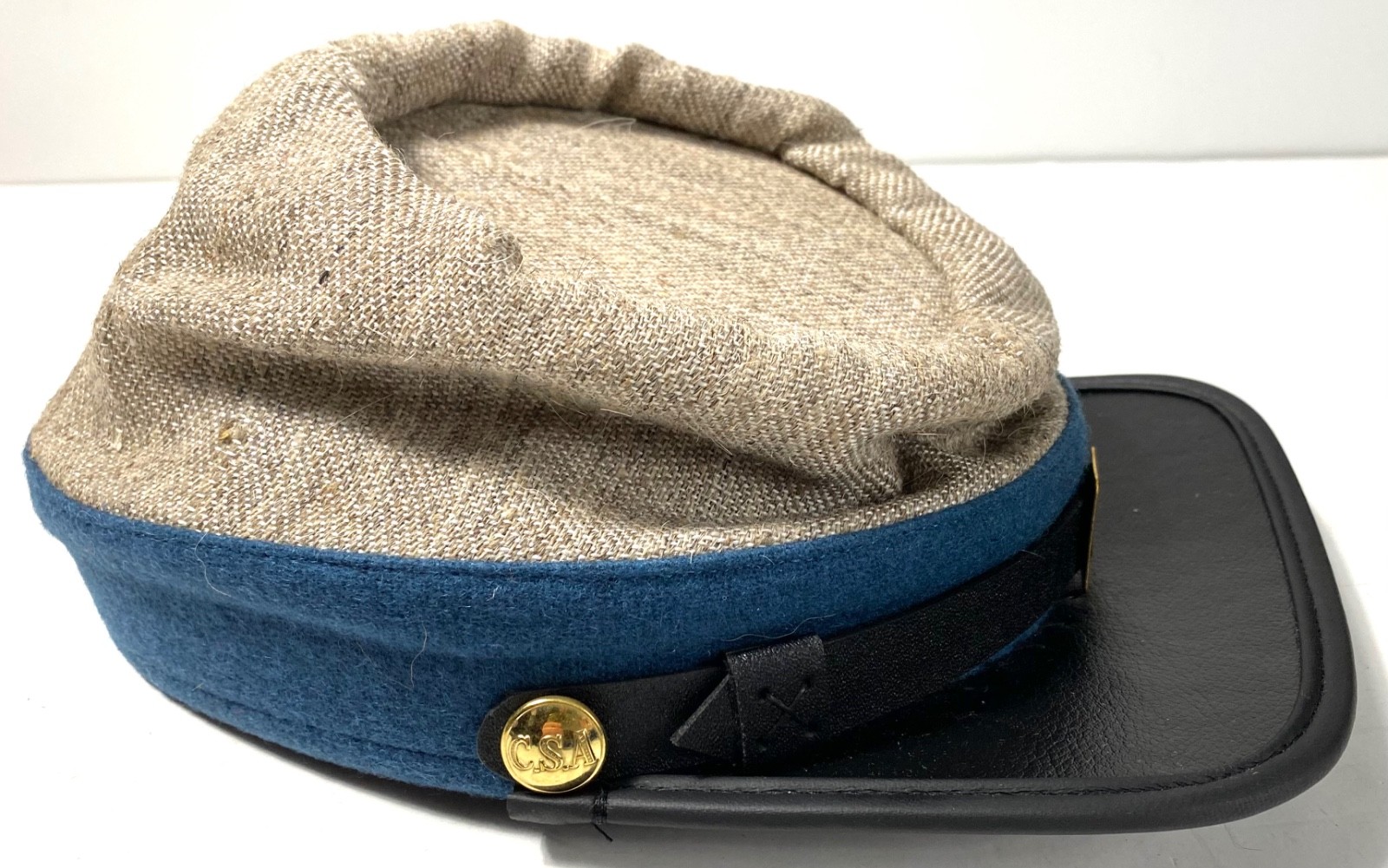 CIVIL WAR CSA CONFEDERATE JEAN WOOL INFANTRY KEPI FORAGE CAP HAT-MEDIUM