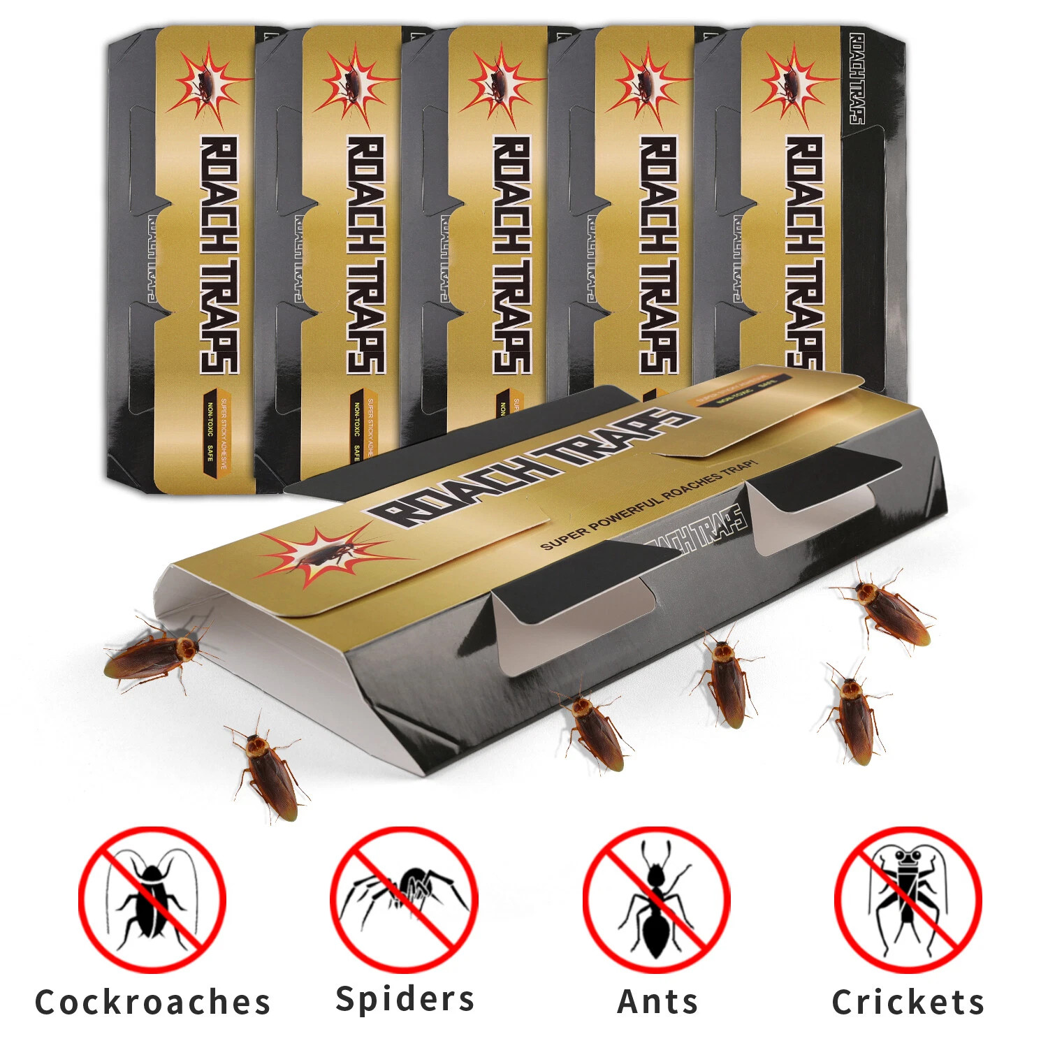 5~30Pack Pest Roach Glue Trap Cockroach Killer Bait Catchers Indoor Office Motel