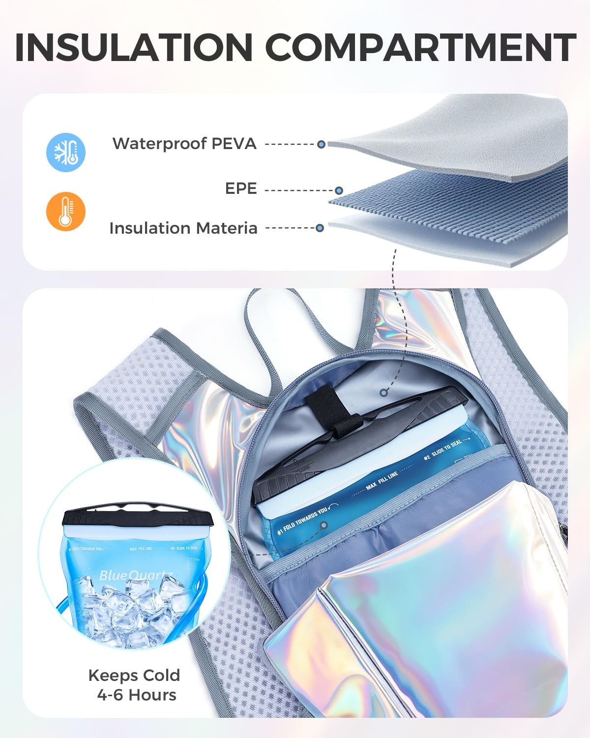 Rave Hydration Backpack, Reflective Hiking Pack with 2L Water Bladder & Phone...