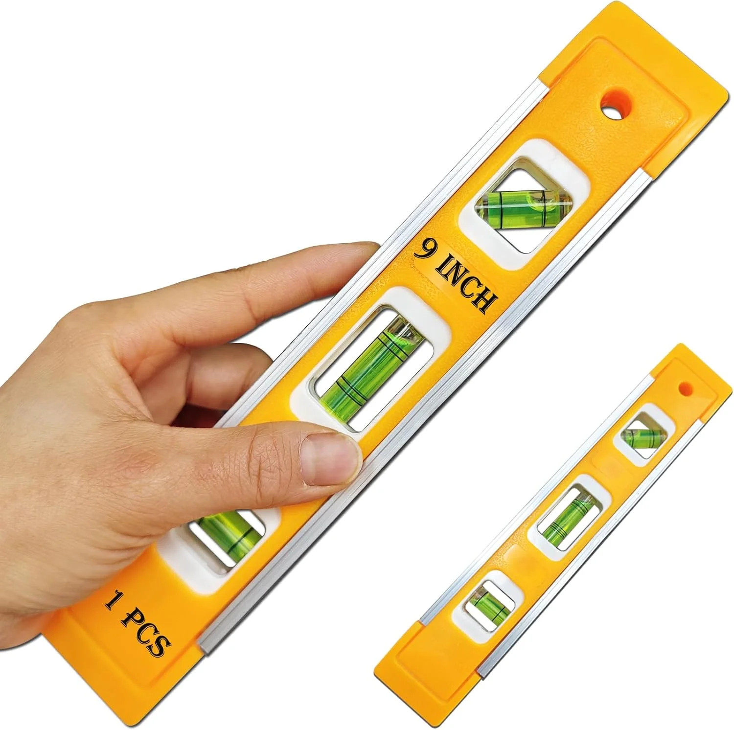 9 Inch Torpedo Level Magnetic, Shock-Proof Small Level Tool with 45/90/180 Degre
