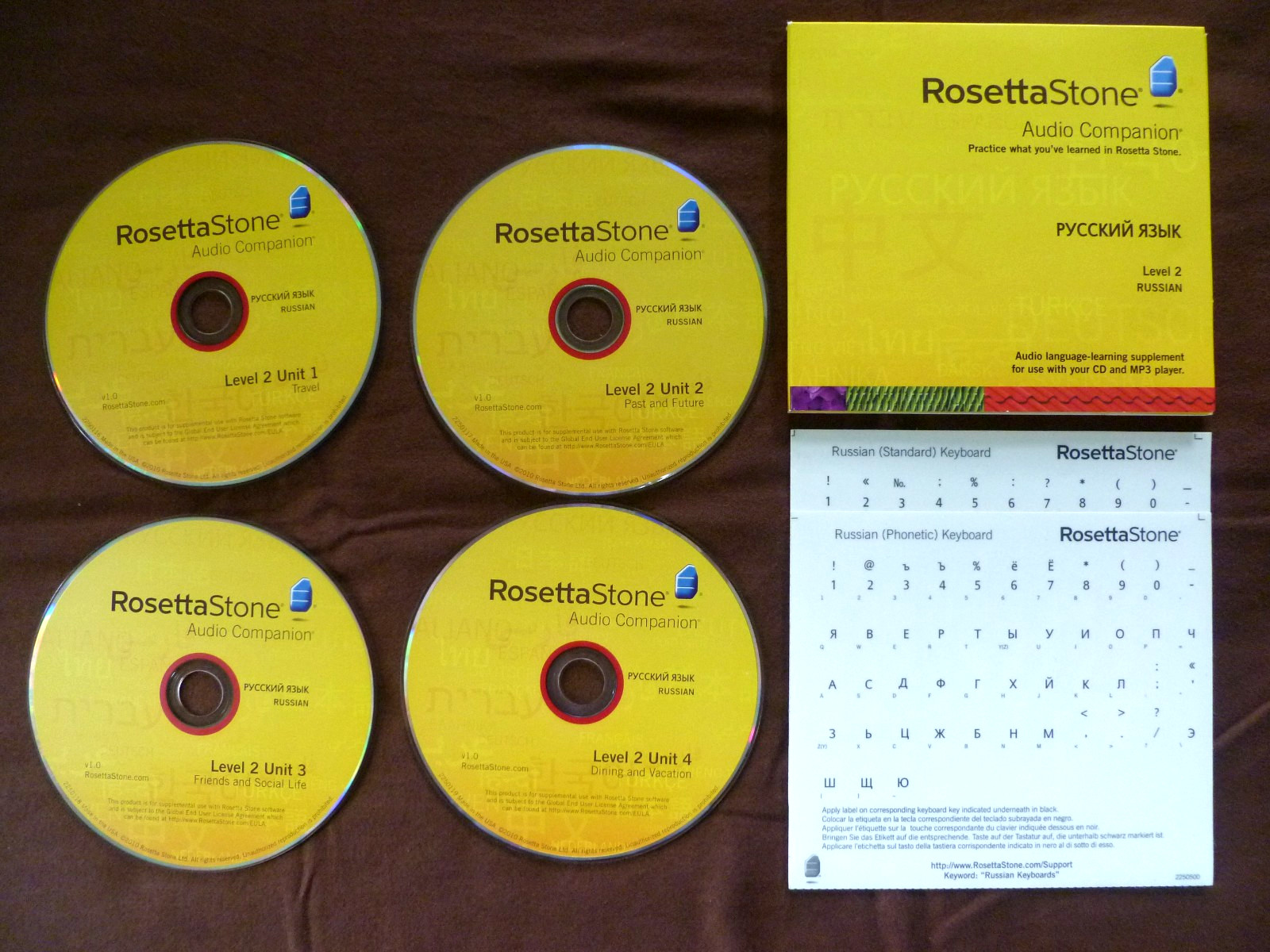 ROSETTA STONE RUSSIAN AUDIO COMPANION 4 CDs LEVEL 2, UNITS 1,2,3,4, VERSION 1.0