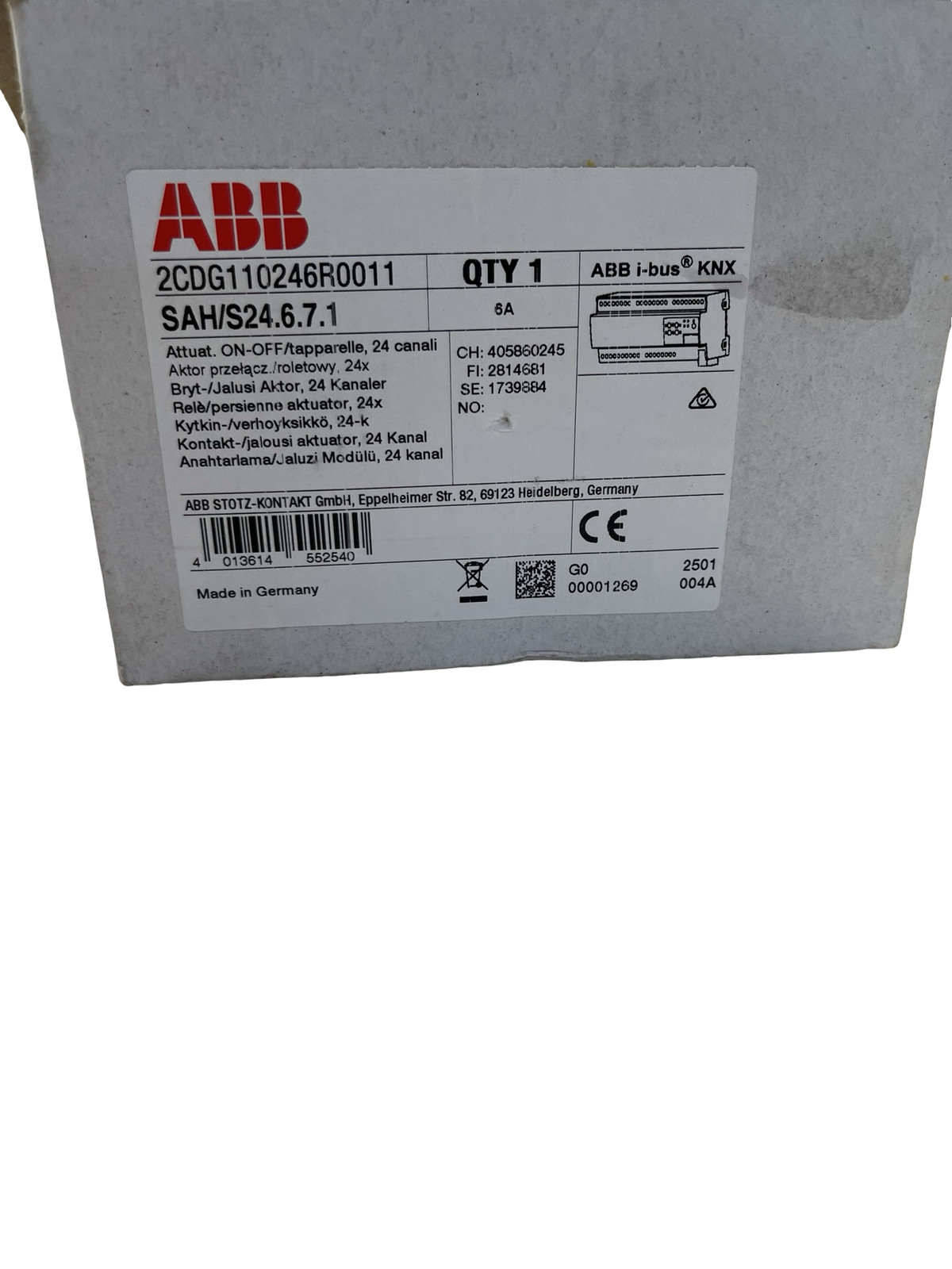 ABB SAH/S24.6.7.1 2CDG110246R0011 KNX Interface Module Industrial Control