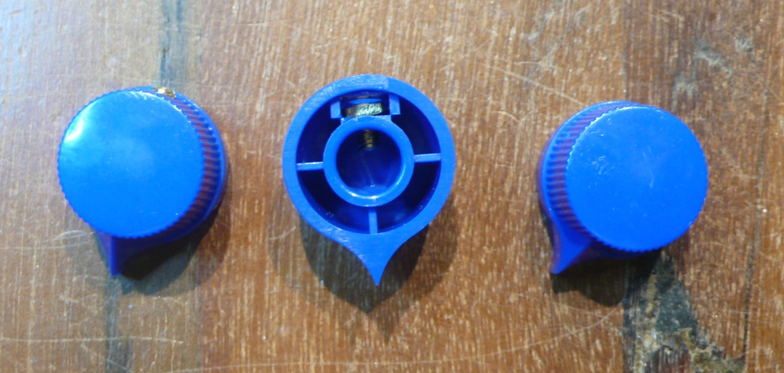 Set of 3 Blue Davies 1400 Guitar Effects Pedal Amp Stompbox Control Knobs