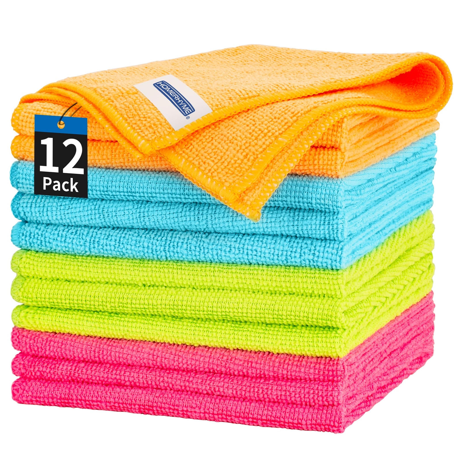 Microfiber Cleaning Cloth 12 Pack Cleaning Rags 12" X 12" Microfiber Towel Lint