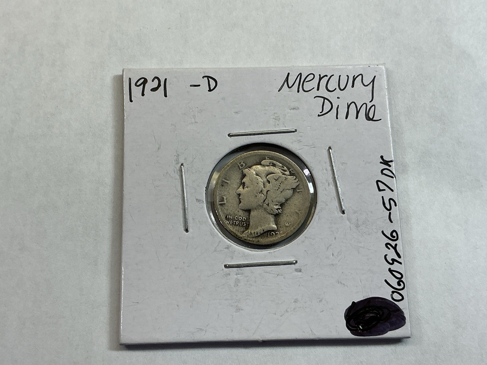 1921-D Mercury Silver Dime VG Condition 060926 57dk