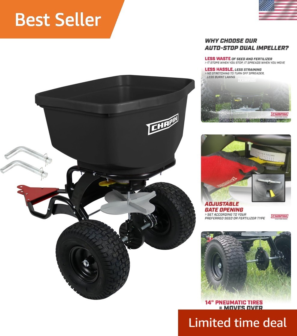 ATV-Compatible 8622B Tow Behind Spreader - 150 lbs Capacity for Smooth Spreading