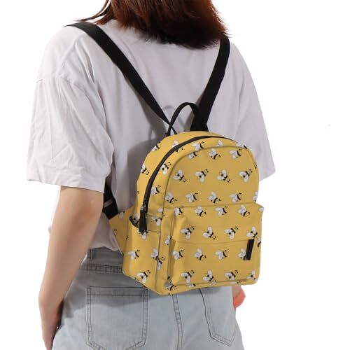 Mini Backpack for Women - Cute Print Small Backpack Purse with Ample Bee