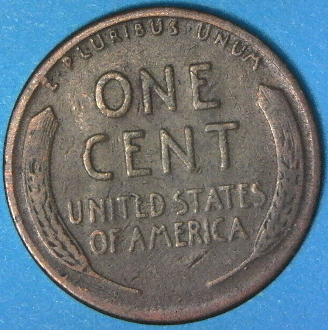 1946 D Lincoln Cent Strike Through Obverse Hole In Head
