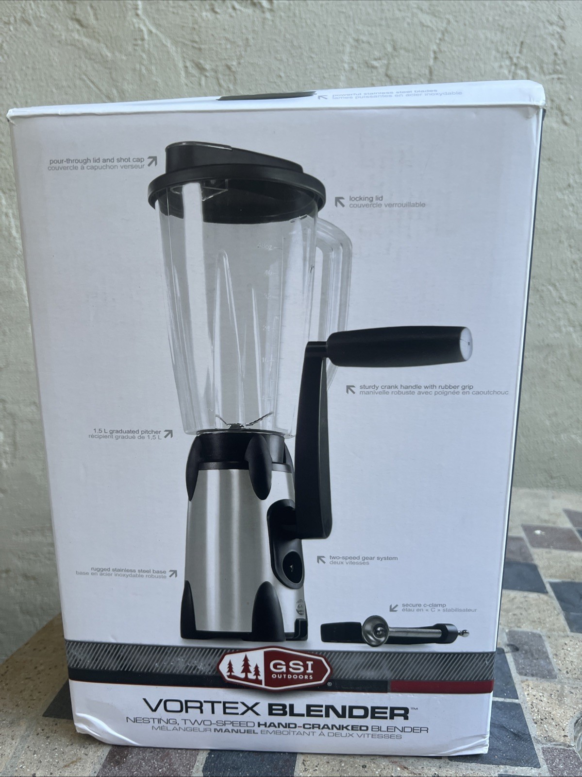 GSI Outdoors Vortex Blender hand crank 1.5L Camping RV Light Use