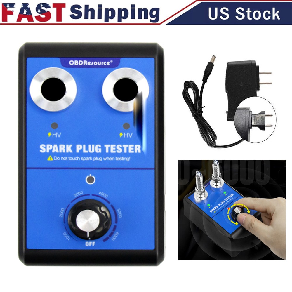 Dual Hole Spark Plug Tester 12V Gas Car Ignition System Analyzer Diag Test Tool