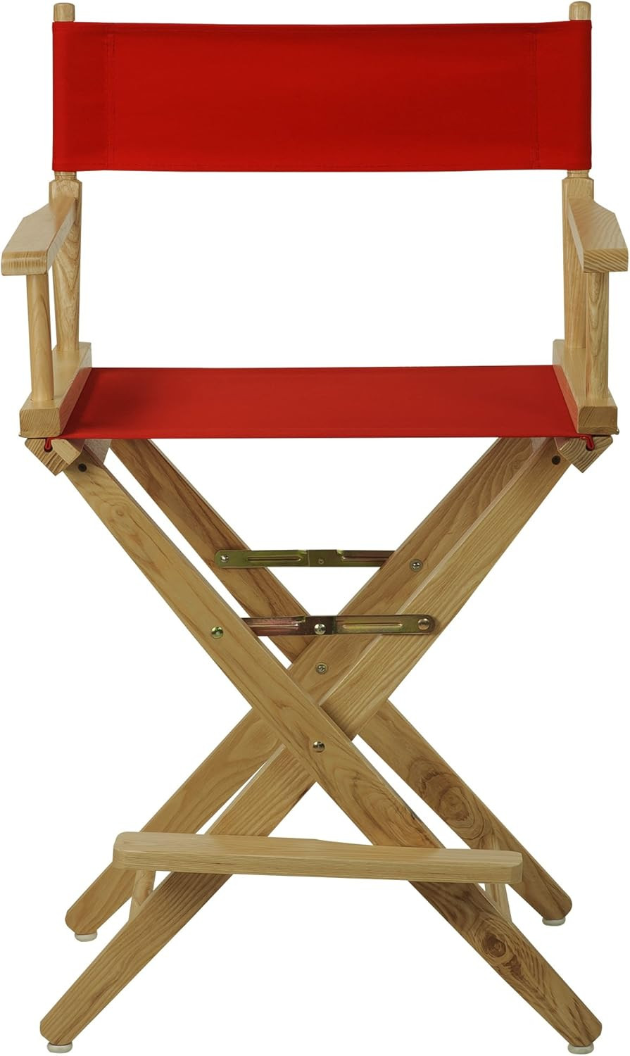 American Trails Extra-Wide Premium 24" Director'S Chair Natural Frame with Red C