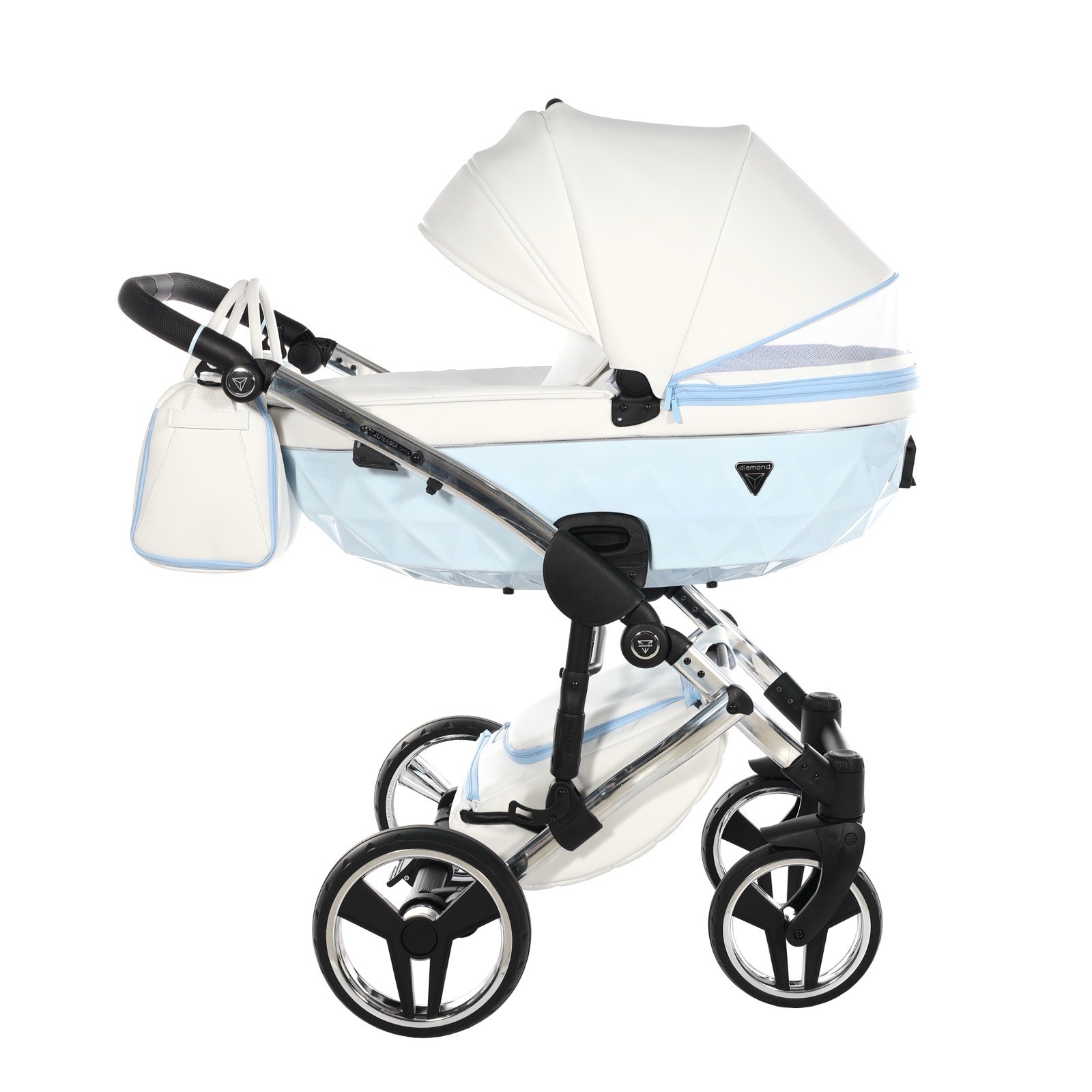 Junama Diamond Candy Stroller White Blue W/bassinet