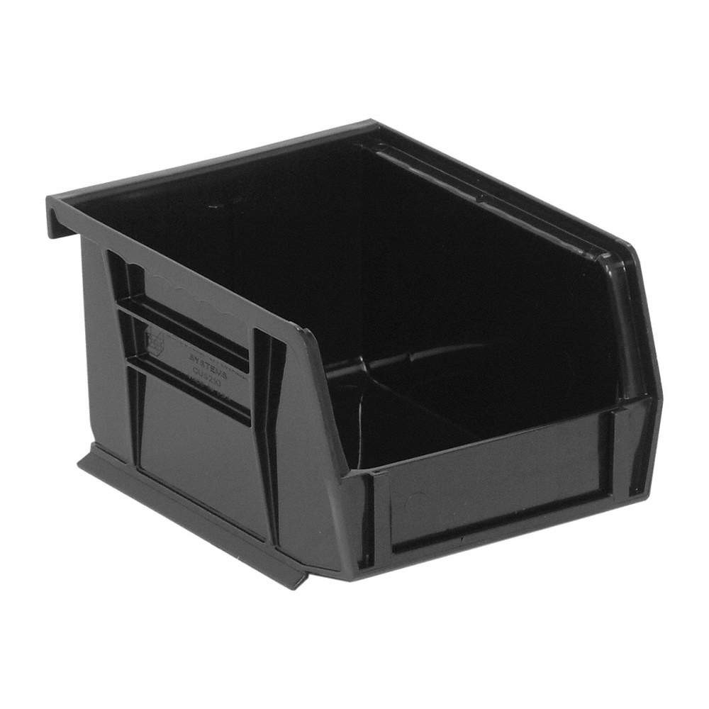 QUANTUM STORAGE SYSTEMS QUS210BR Hang and Stack Bin,Black,PP,3 in 1NTV2