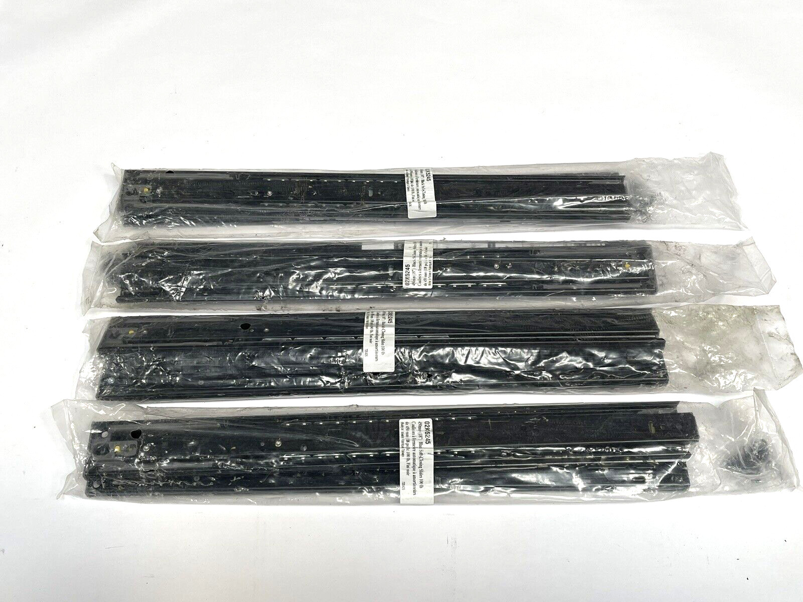 New Lot of 4 Pairs Repon 18" Black Full-Extension Soft Closing Slides 02k5245