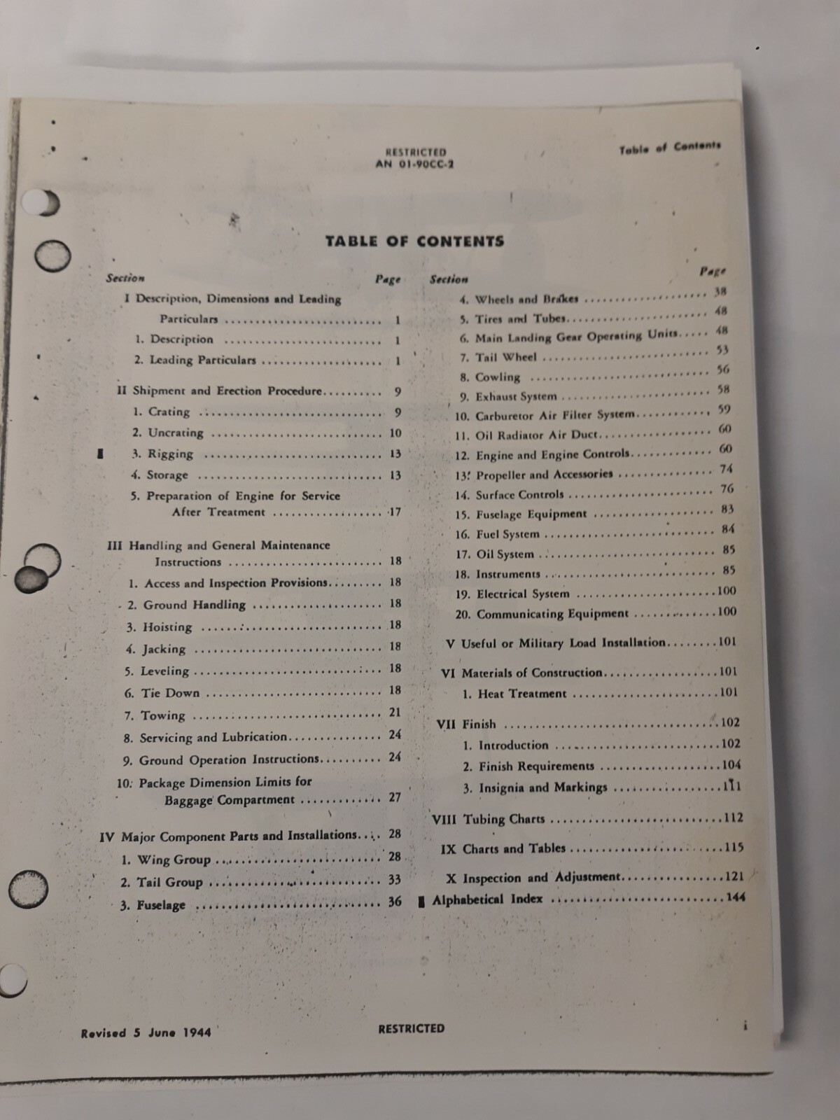 Beech Army Model UC-43 & Navy Model GB-2 Erection & Maintenance Instruction Copy