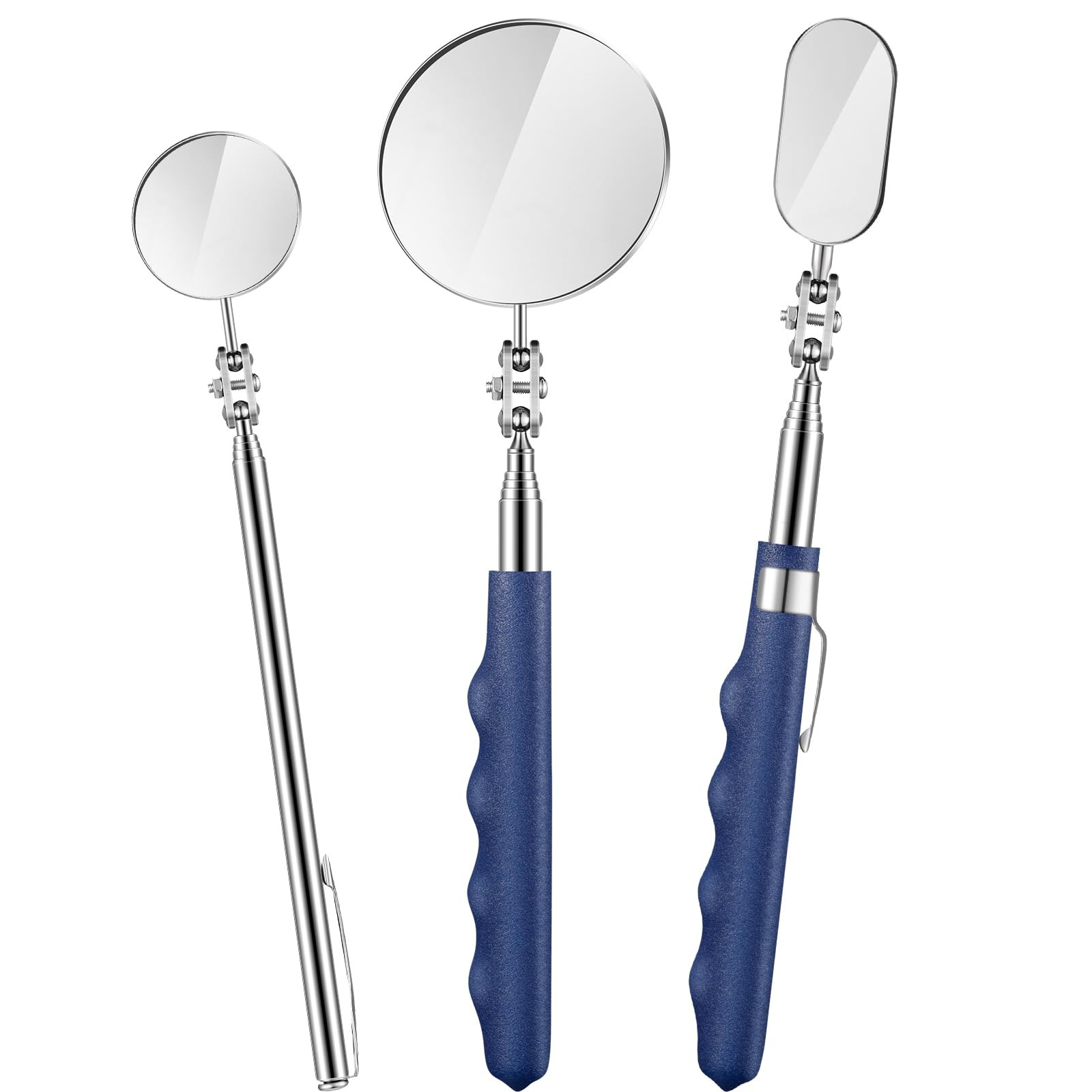 Copkim 3 Pieces Telescoping Inspection Mirror Stainless Steel Extendable Mech...