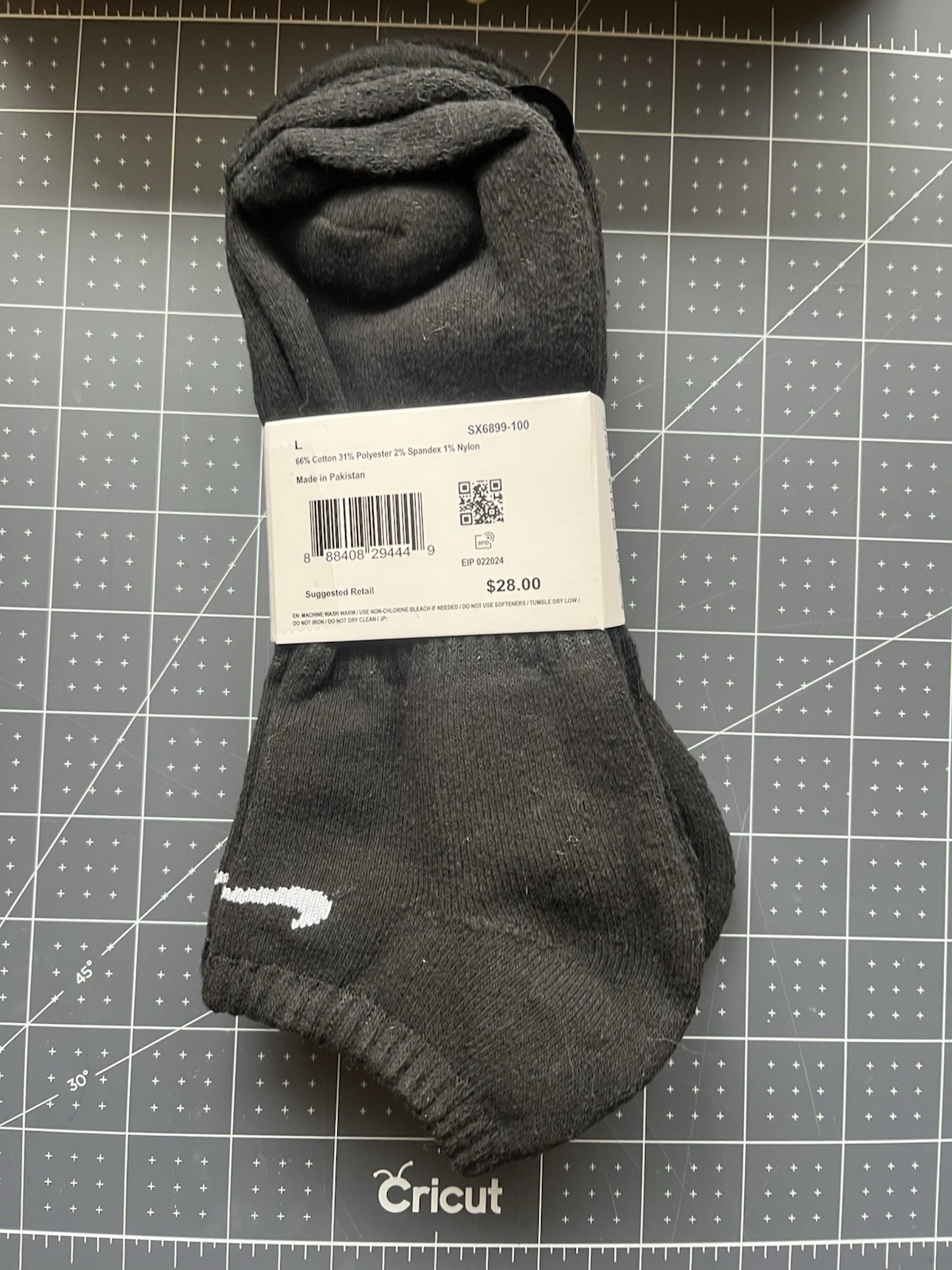Nike Everyday 3 Pack Dri-Fit No Show Socks Black Men’s Size 8-12 Women 10-13