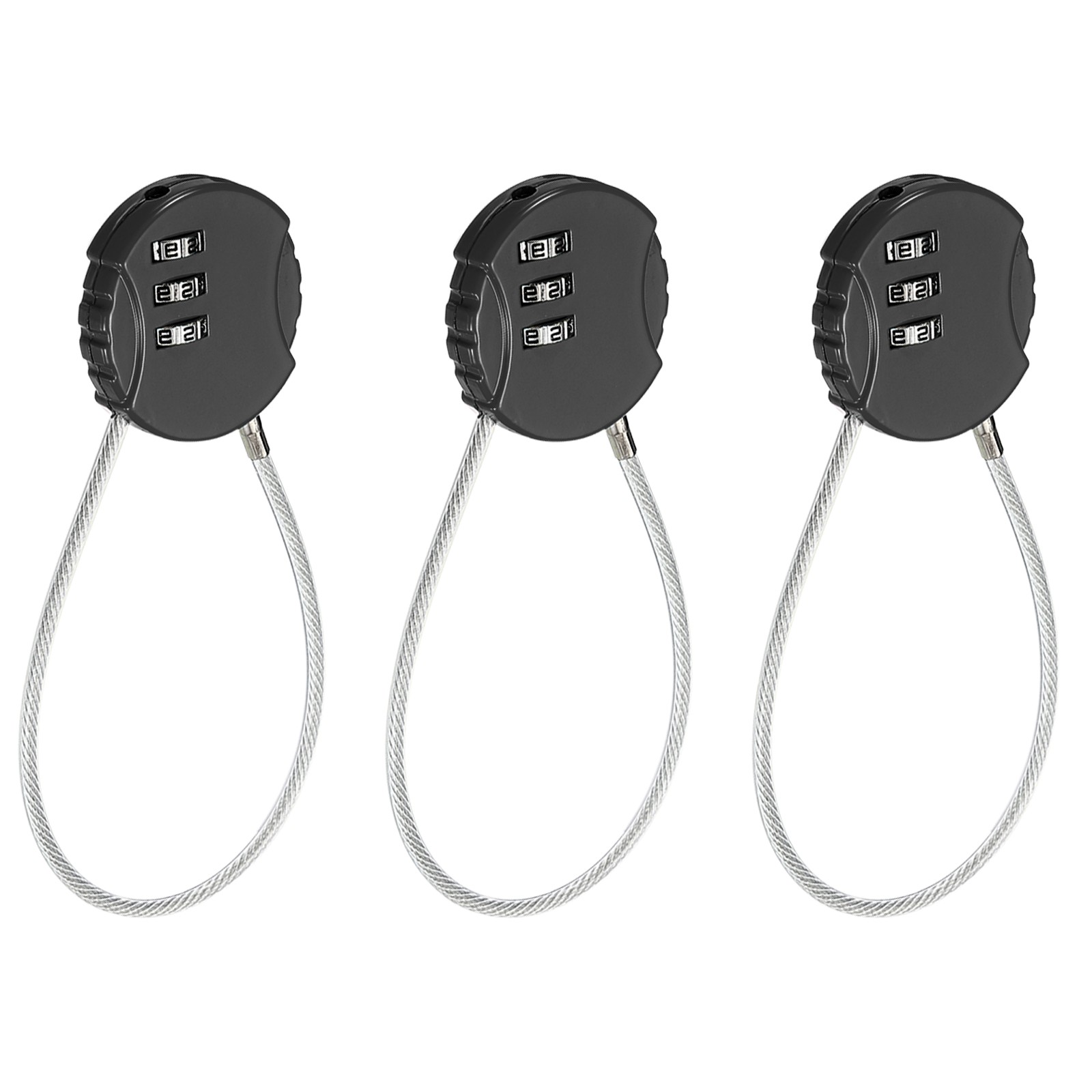 3PCS 7.8" Small Combination Lock Black