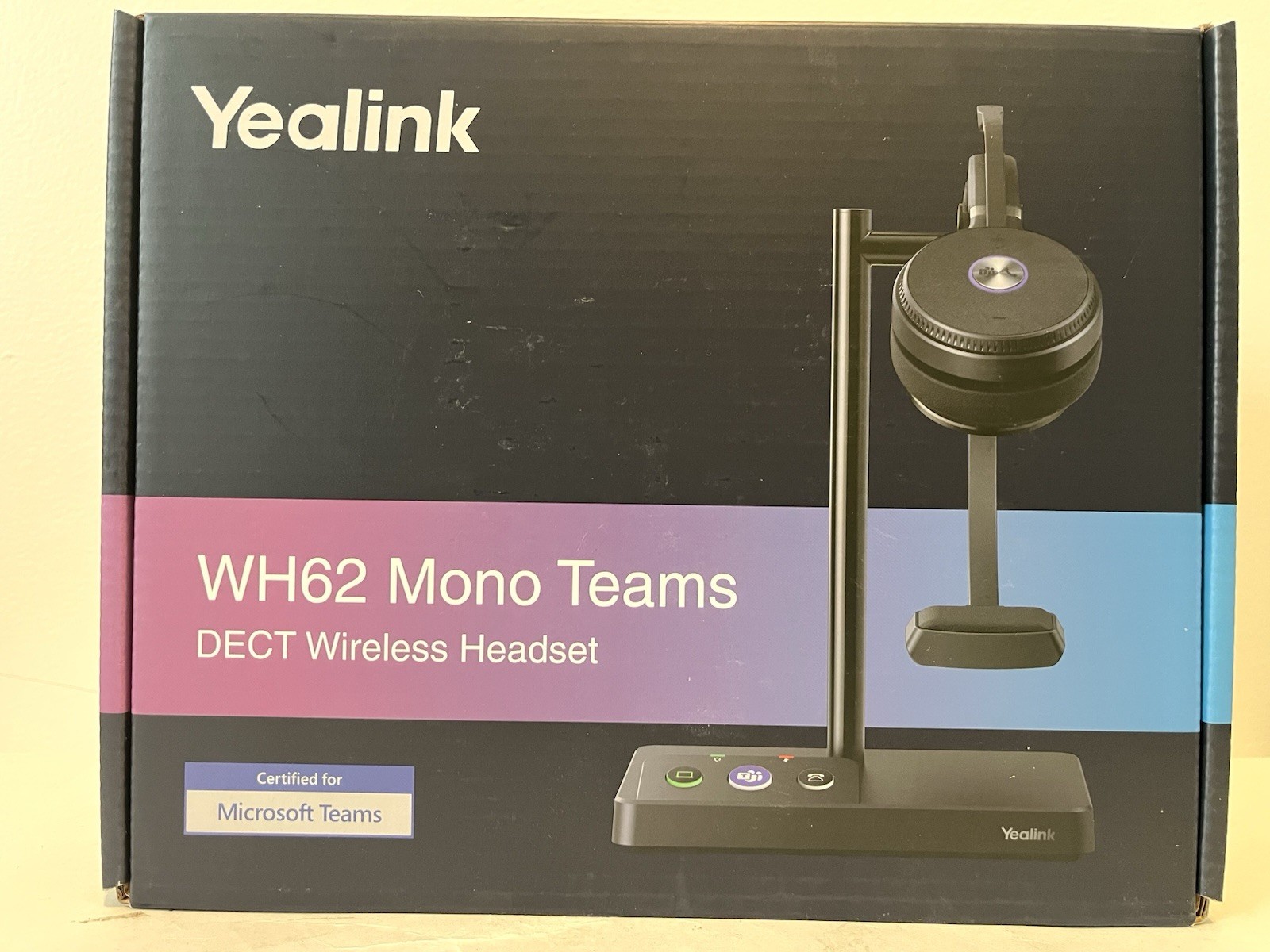 Yealink WH62 Mono Teams DECT Wireless Headset.
