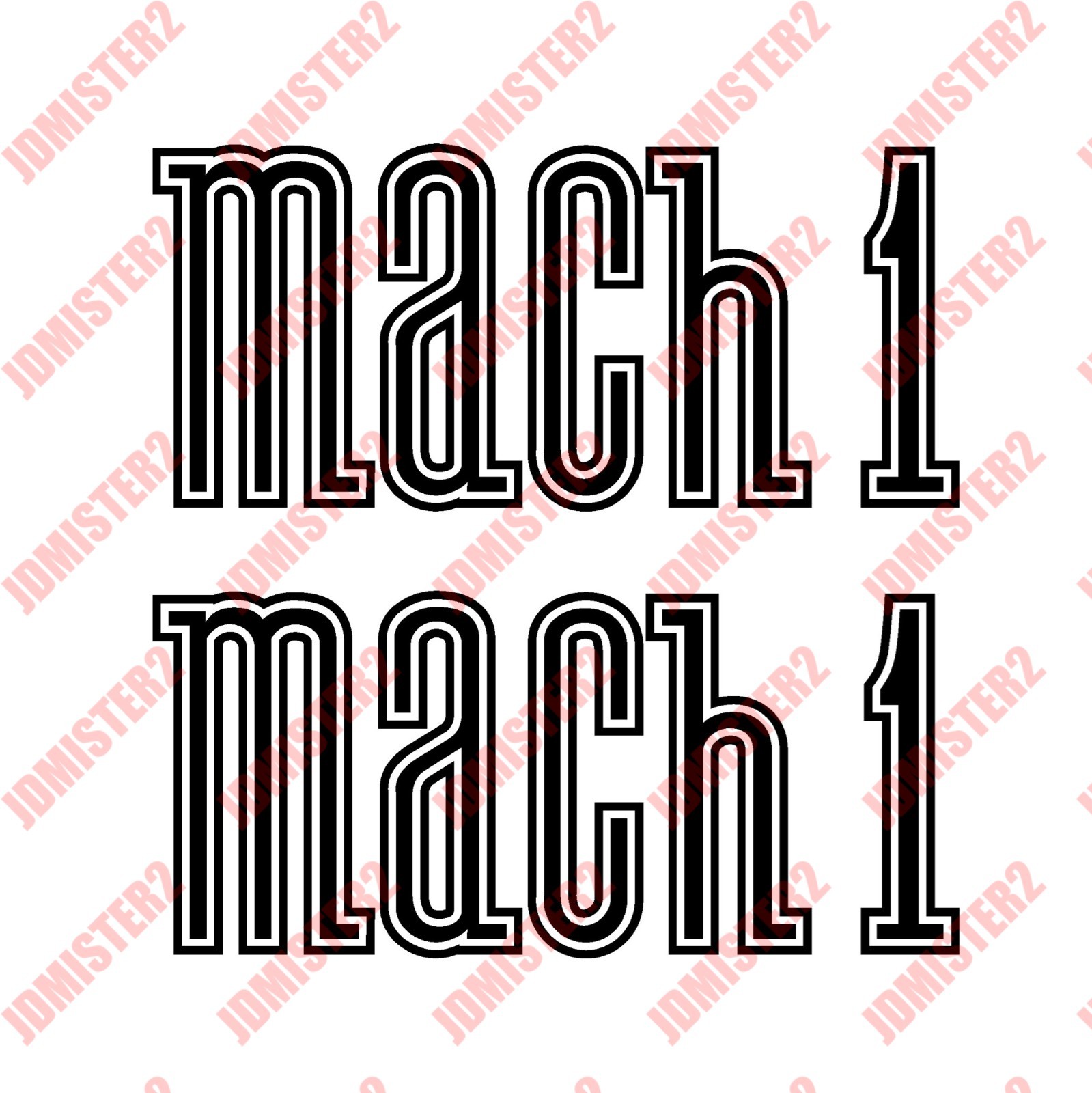 Ford Mustang Mach 1 car name Logo Die Cut Vinyl Graphic Decal Sticker - Any Size