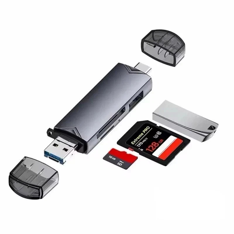 Card Reader 6 in 1 SD Memory Card Reader USB 3.0 Type C Micro USB OTG TF XC MMC