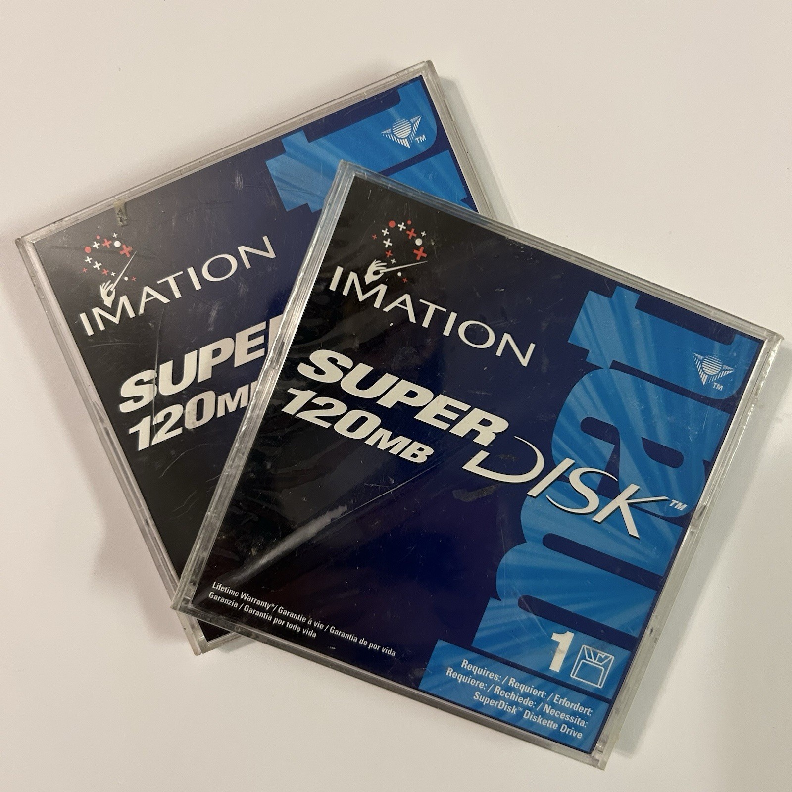 Imation 3.5" SuperDisk LS-120 Large Capacity 120MB Disks Jewel Case 2 Disquettes